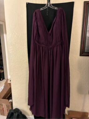 JJs House Deep Plum V-Neck Sleeveless Maxi Gown